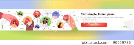 mix race people avatars in social media network online communication concept horizontal mix race people avatars in social media network online communication concept horizontal 90939786