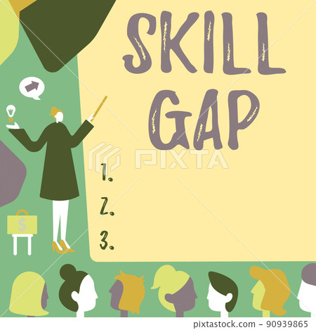 Conceptual display Skill Gap. Business concept Refering to a person s is weakness or limitation of knowlege Lady Pointing Backdrop Presenting Newest Successfull Financial Strategies. Conceptual display Skill Gap. Business concept Refering to a person s is weakness or limitation of knowlege Lady Pointing Backdrop Presenting Newest Successfull Financial Strategies. 90939865