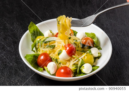 Shirataki noodles Noodle dish using Japanese shirataki Shirataki noodles Noodle dish using Japanese shirataki 90940055