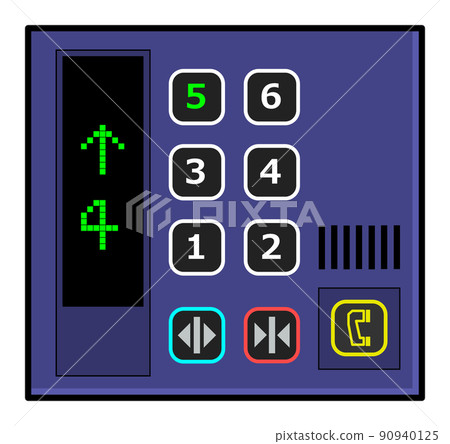 Elevator operation panel to move up and down to each floor Elevator operation panel to move up and down to each floor 90940125