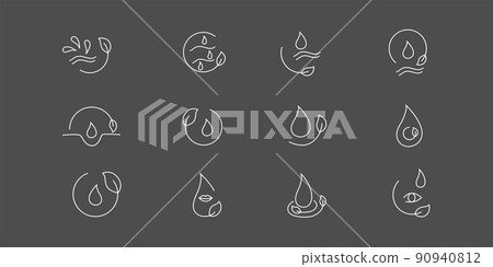 Moisture and nutrition icon for revitalizing and hydrating face beauty product. Editable stroke. Vector stock illustration isolated on black chalkboard background for packaging design. EPS10 Moisture and nutrition icon for revitalizing and hydrating face beauty product. Editable stroke. Vector stock illustration isolated on black chalkboard background for packaging design. EPS10 90940812