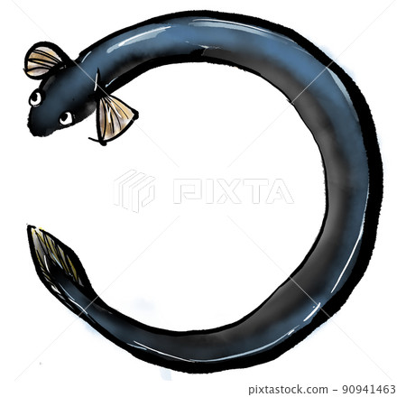 Handwritten illustration of "eel" (brush-wash painting style) Handwritten illustration of "eel" (brush-wash painting style) 90941463