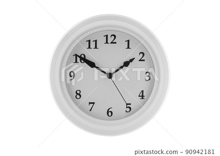 White round clock isolated on white background with clipping path White round clock isolated on white background with clipping path 90942181