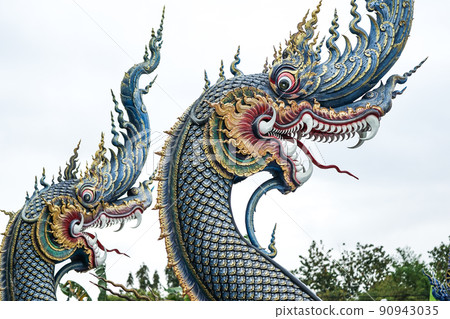 blue turquoise statue King of snake. 90943035