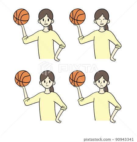 Basketball girls facial expression 4-piece set 90943341