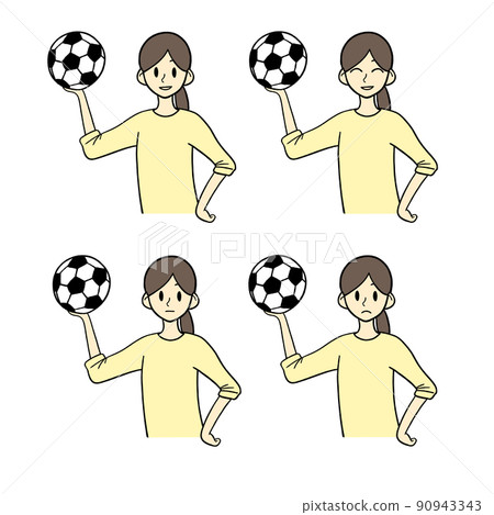 Soccer girl facial expression 4-piece set Soccer girl facial expression 4-piece set 90943343