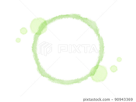 Watercolor polka dot frame 4 yellow-green ver Watercolor polka dot frame 4 yellow-green ver 90943369
