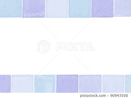 Upper and lower watercolor cube pattern with copy space Blue Ver Upper and lower watercolor cube pattern with copy space Blue Ver 90943508