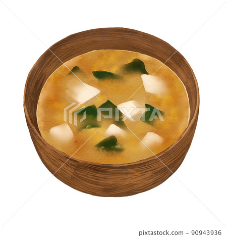 Tofu and wakame miso soup Tofu and wakame miso soup 90943936