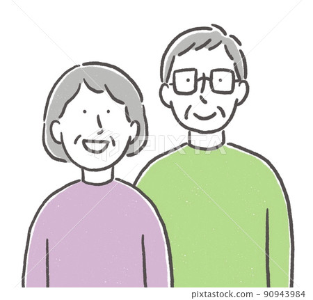 一對微笑的資深夫婦 90943984