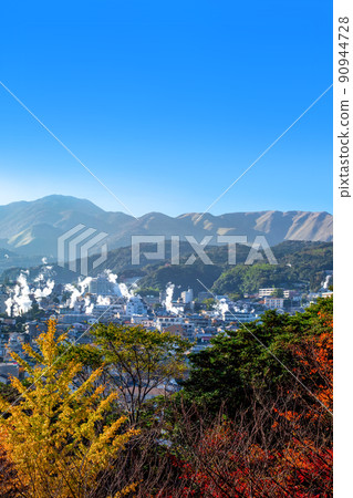 Beppu night view and steam 90944728
