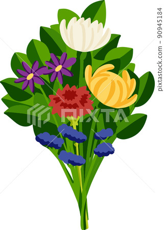 盂蘭盆佛花手繪插畫 90945184