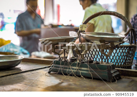 Classic vintage Weight Scale for measure the Medical Thai heab in original Medical Thai Herb shop in Bangkok Thailand. Classic vintage Weight Scale for measure the Medical Thai heab in original Medical Thai Herb shop in Bangkok Thailand. 90945519