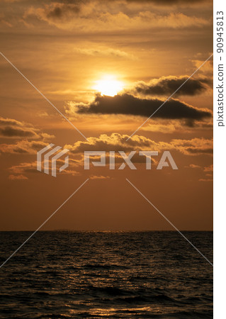 Classic beautiful Twilight romantic and amazing sunset moment at the Chantaburi beach - East of Thailand. Classic beautiful Twilight romantic and amazing sunset moment at the Chantaburi beach - East of Thailand. 90945813