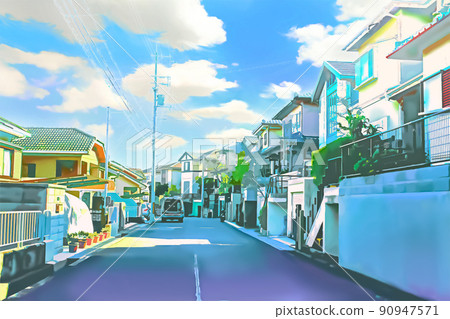 Residential area on a slope 2 90947571