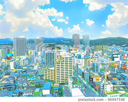 城市天空和城市景觀 90947596
