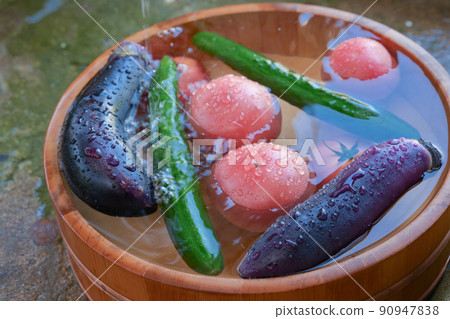 Cold summer vegetables in hot summer 90947838
