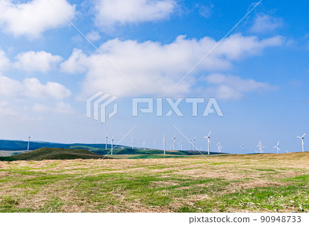 Image of Soya Hills Wind Farm and White Road Sightseeing image of Wakkanai City, Hokkaido 90948733