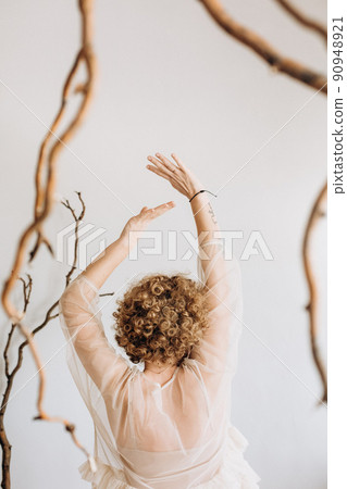 woman mysterious inside tree branch winding concept woman mysterious inside tree branch winding concept 90948921