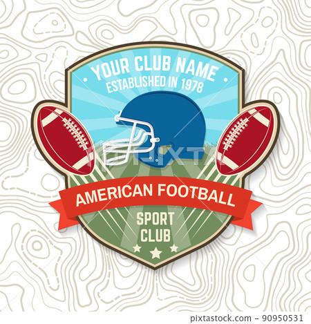 American football or rugby club embroidery patch Vector Image