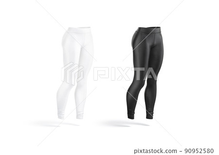 Blank black and white women sport leggings mock up, isolated Blank black and white women sport leggings mock up, isolated 90952580