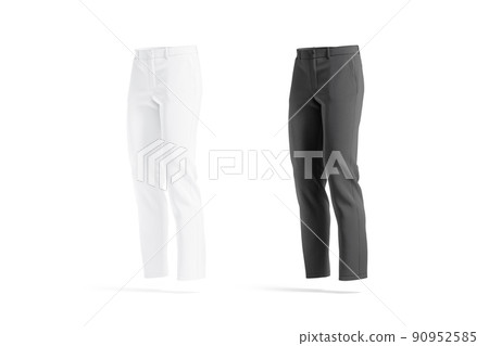Blank black and white man pants mock up, side view 90952585