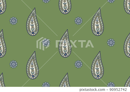 Seamless pattern with paisley and flowers Seamless pattern with paisley and flowers 90952742
