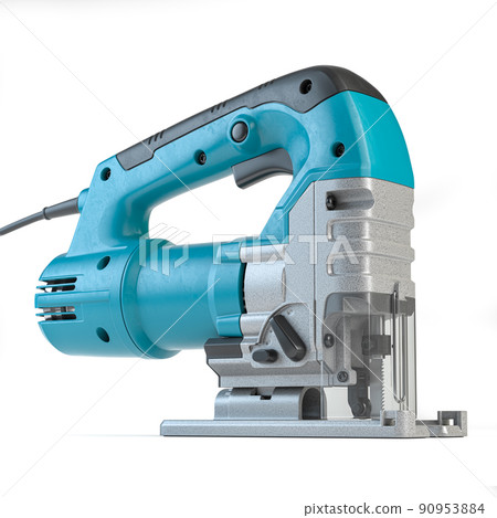 Electric jigsaw isolated on white. Electric tool for carpenter. Electric jigsaw isolated on white. Electric tool for carpenter. 90953884