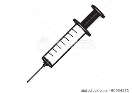 Syringe icon. Medical health injection. Vaccine drug symbol. Medicine vector illustration. 90954275