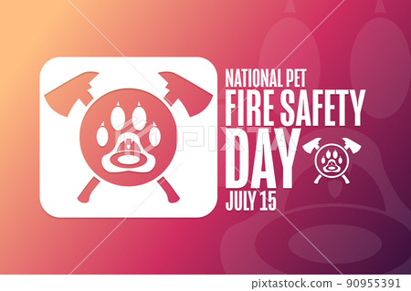 National Pet Fire Safety Day. July 15. Holiday concept. Template for background, banner, card 90955391