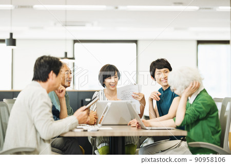 Lively middle-senior business person Lively middle-senior business person 90958106
