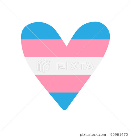 Vector hand drawn doodle sketch trans flag heart 90961470