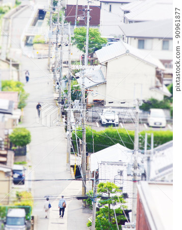 城市景觀傾斜移位西洋鏡風格 90961877