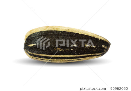 Sunflower seeds macro white background isolated 90962060