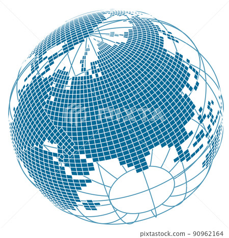 Earth dot world icon 90962164