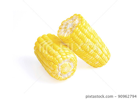 sweet corn isolated on a white background sweet corn isolated on a white background 90962794
