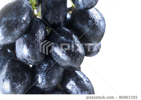 Bunch of black raisins or grapes isolated on white background 90963385