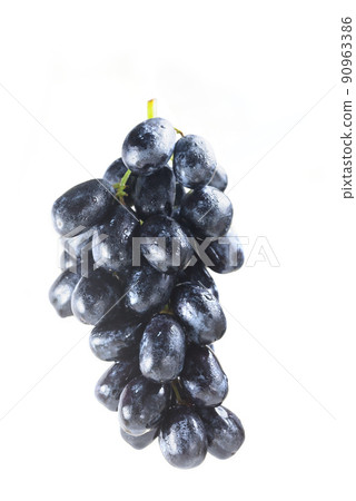 Bunch of black raisins or grapes isolated on white background 90963386