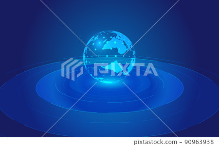 漂浮在線圈轉盤上的地球全球化科技概念 漂浮在線圈轉盤上的地球全球化科技概念 90963938