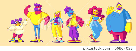 Contemporary art with funny abstract characters 90964053