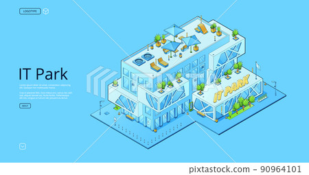 IT park, technopark isometric office building 90964101