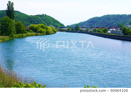 Abashiri River in early summer Hokkaido 90964108