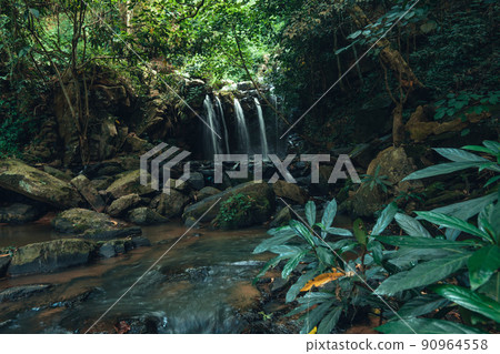 Waterfall in the tropical forest in the rainy season Waterfall in the tropical forest in the rainy season 90964558