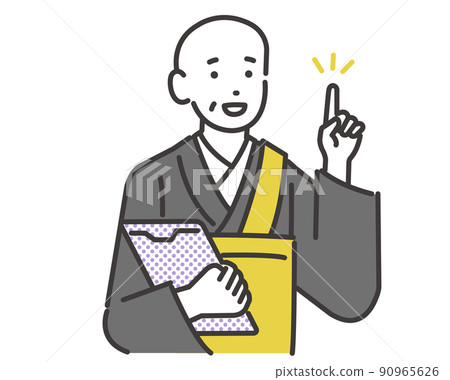 舉起食指的牧師的圖標矢量來解釋矢量插圖材料/葬禮/法律事務/牧師 90965626