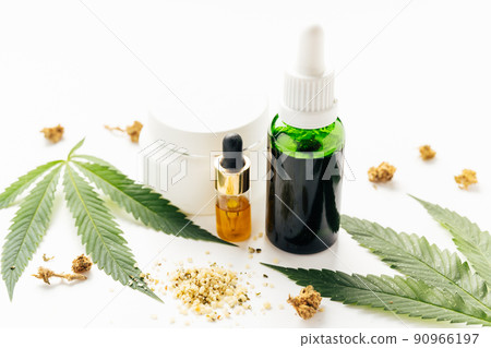 Natural cosmetics with hemp cannabis. Natural cosmetis. Legal usage of marijuana 90966197