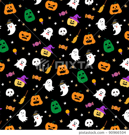 Halloween illustration pattern Halloween illustration pattern 90966504