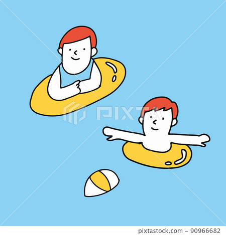 Floating ring for parents and children to relax in the pool / sea Floating ring for parents and children to relax in the pool / sea 90966682