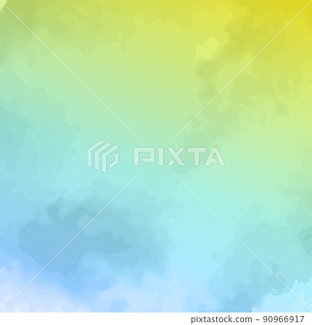 blue and yellow abstract watercolor background with drips blots and smudge stains 90966917