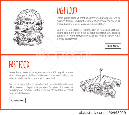 Fast Food Sandwich and Hamburger Tasty Appetizer Fast Food Sandwich and Hamburger Tasty Appetizer 90967929