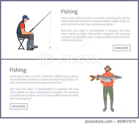 Fishing Activities Posters Vector Illustration 90967970